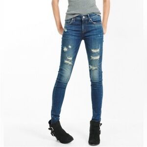 Express Legging Mid Rise Stretch Distressed Jeans